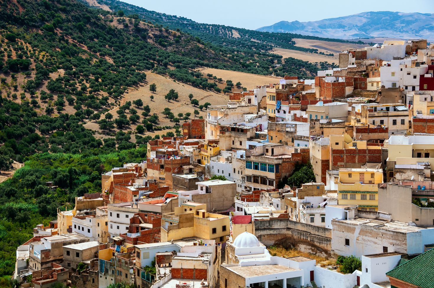 Moulay Idriss in Morocco in Spring, one of the best times to visit Morocco.