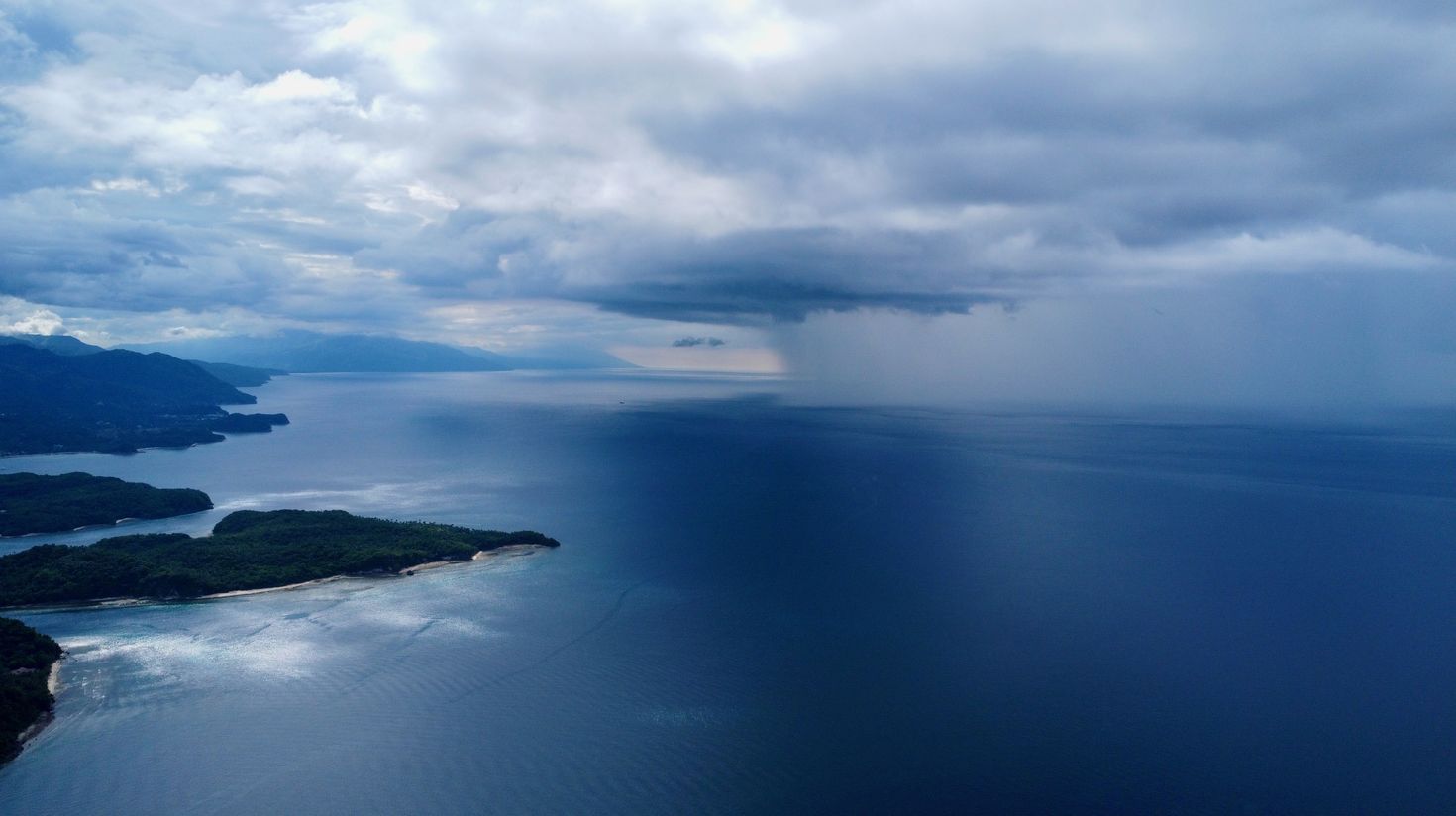 Rain and thunderstorm during wet season in the Philippines.