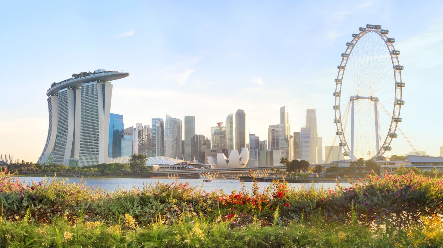 View of Marina Bay in the central Singapore.