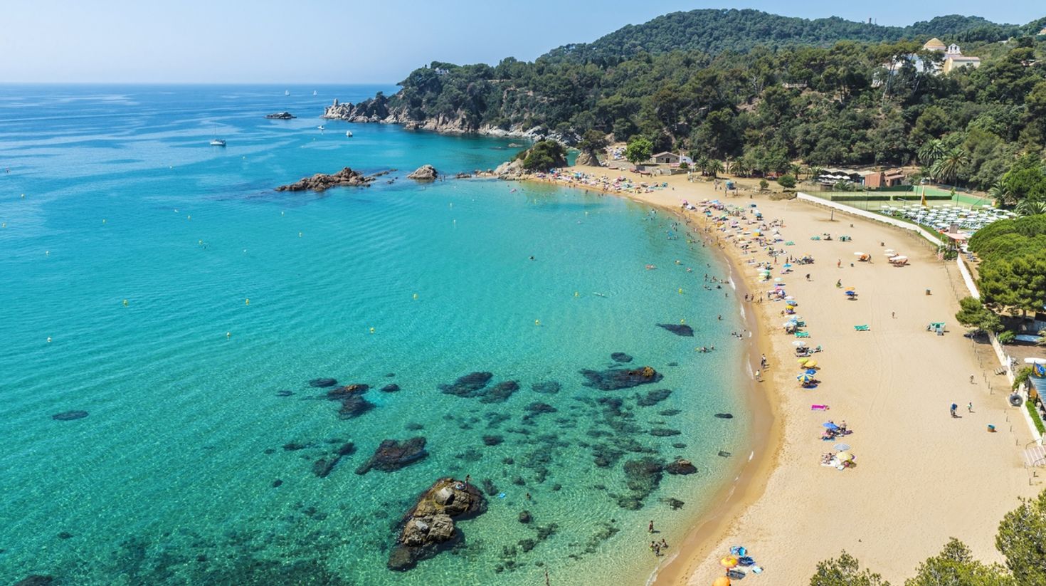 Santa Cristina beach in Lloret de Mar in Costa Brava, Catalonia, Spain