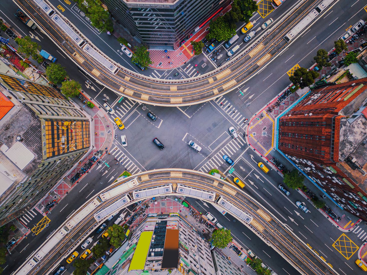 Aerial view of downtown Taipei in Taiwan