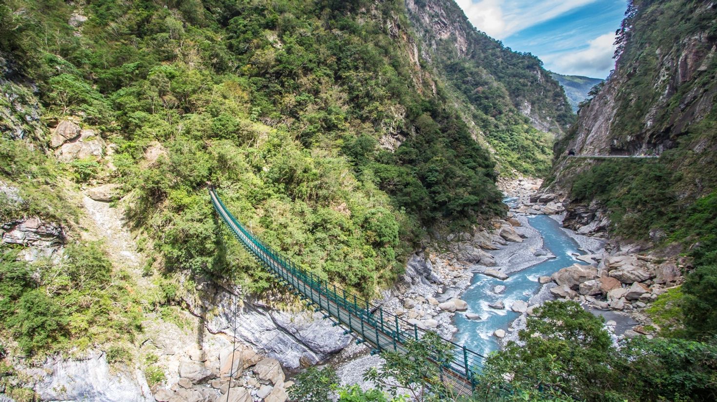 The Taroko National Park in Taiwan in summer.