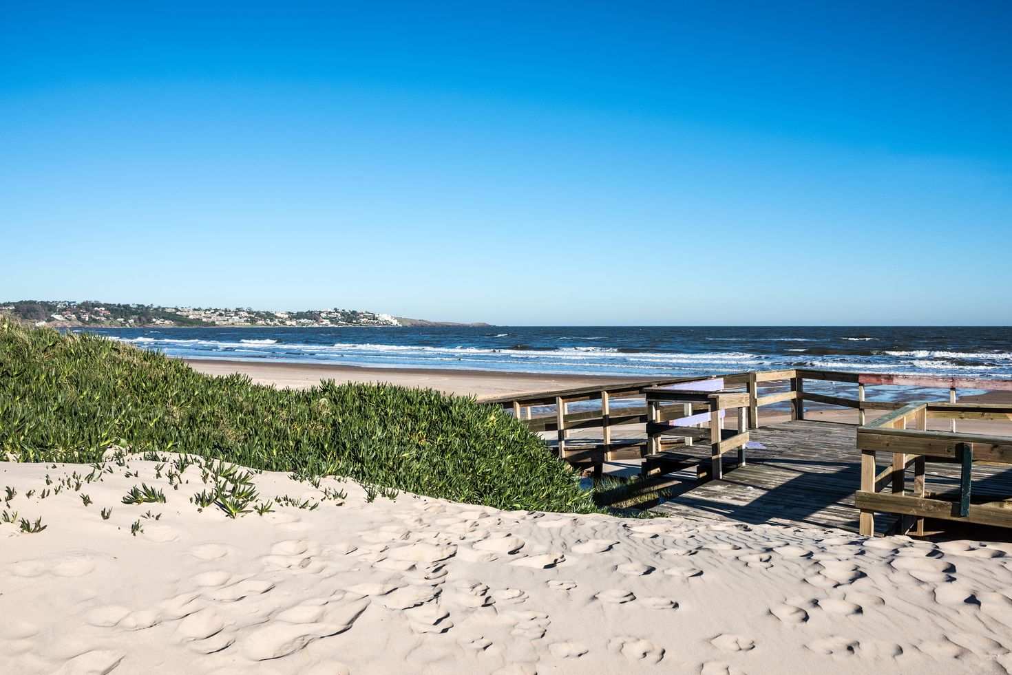 Portezuelo and Salanas beach at Atlantic coast in Uruguay during summer.