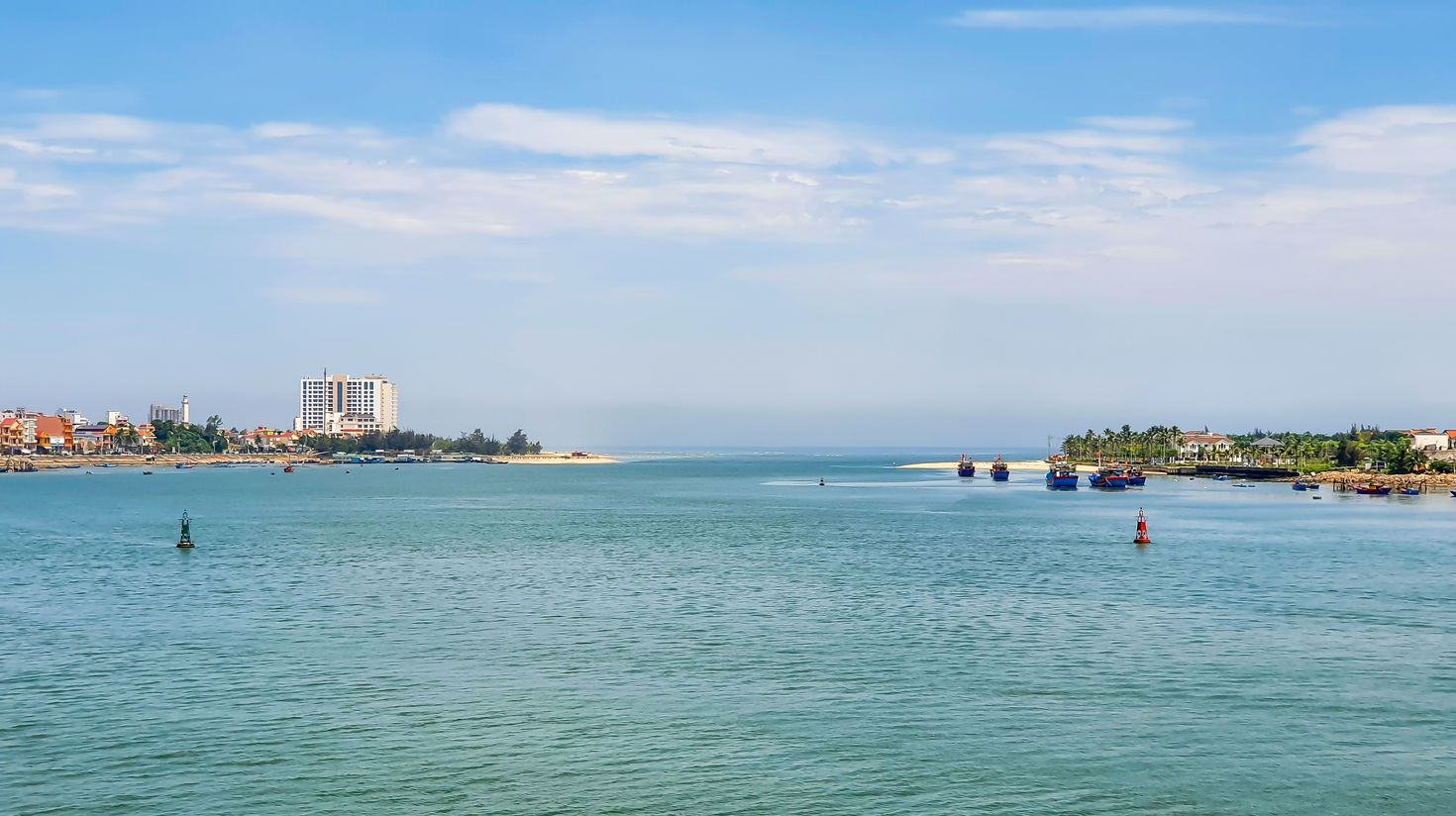 Nhat Le Beach of Quang Binh Province on a summer afternoon.