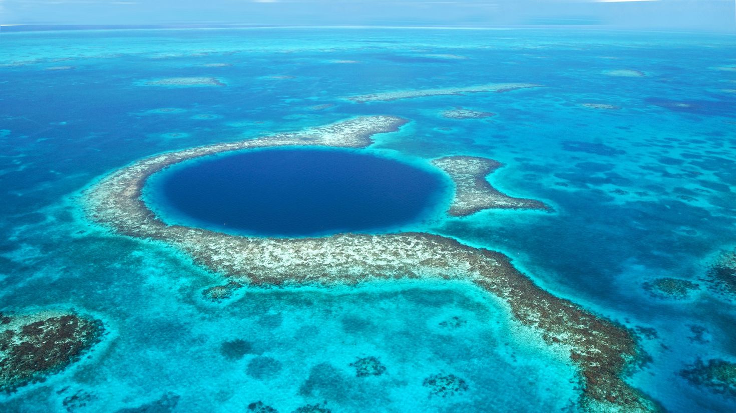 The Great Blue Hole in Belize.