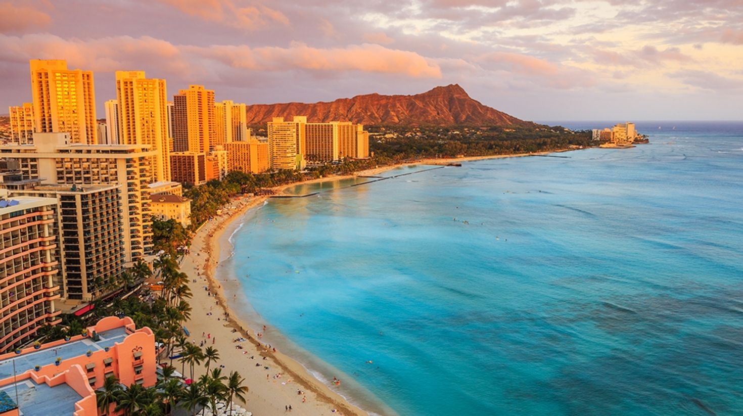 A panoramic view of Honolulu in Hawaii.