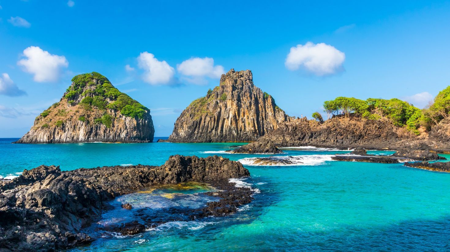 Morro dos Dois Irmaos in Fernando de Noronha_Brazil in March