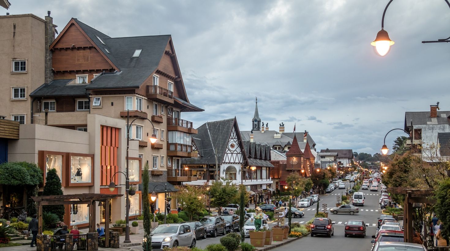 Street and architecture of Gramado city   Gramado, Rio Grande do Sul, Brazi