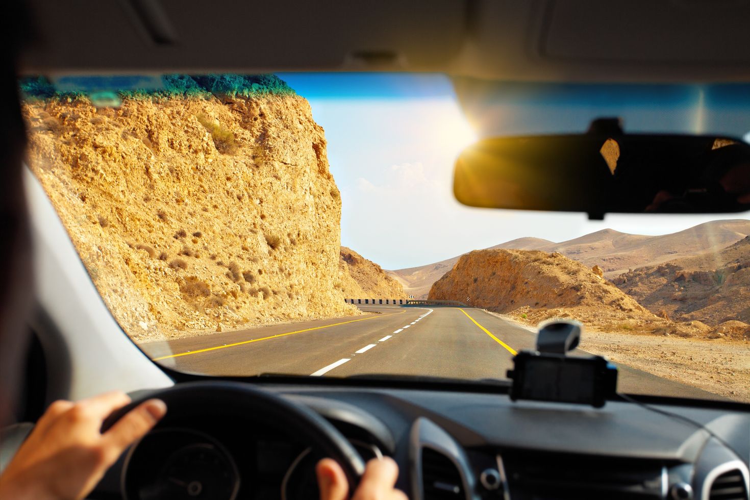 Driving on Argentina road, heading towards Ushuaia.