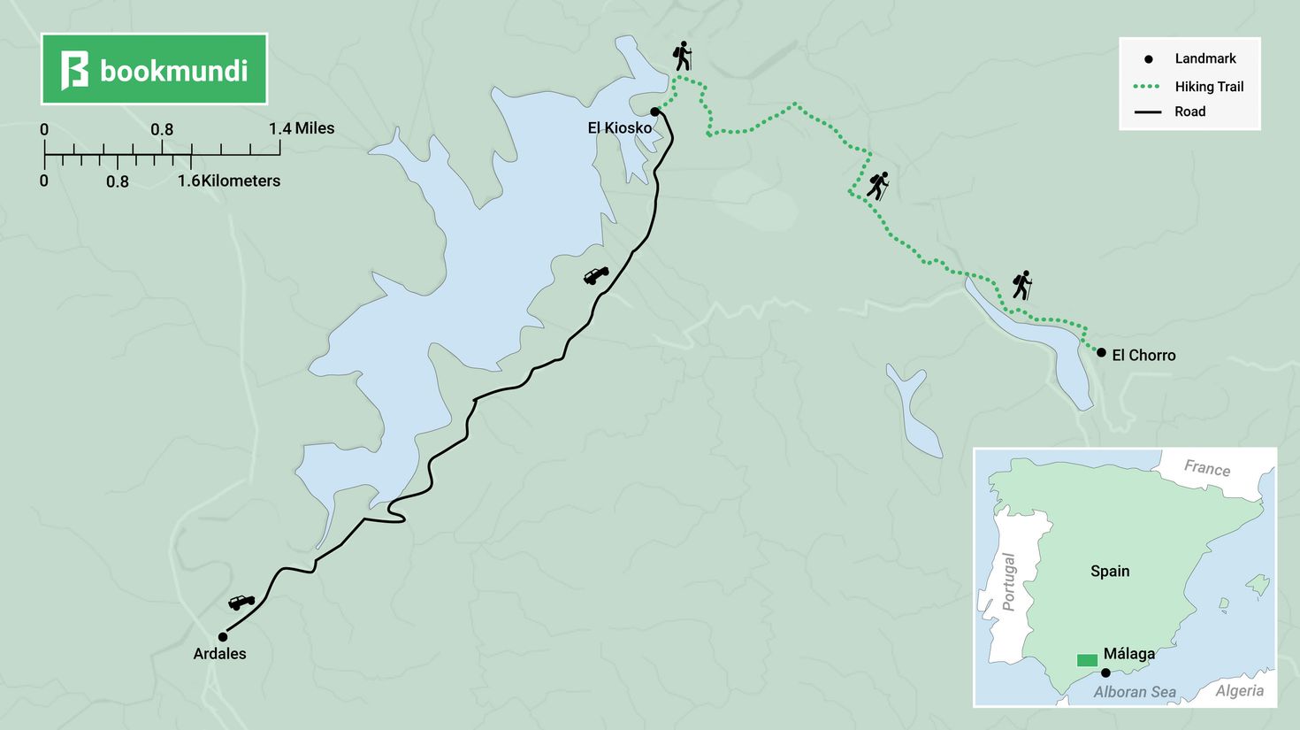 A map of Caminito del Rey hike