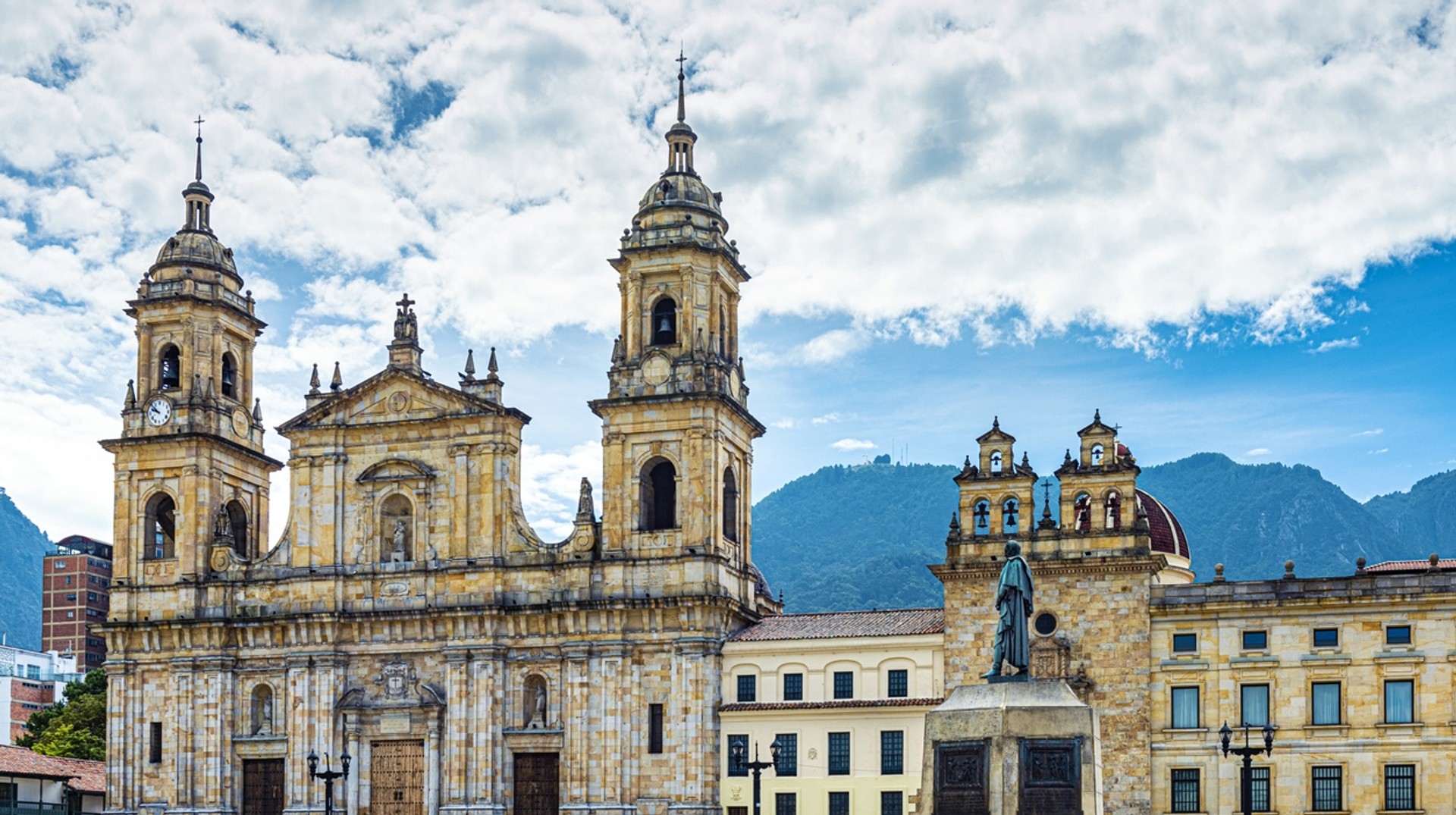 Bogata, like the rest of Colombia, is quiet in April. Enjoy major attractions avoiding the summer crowd. primate cathedral of Bogota D.C, Colombia in April