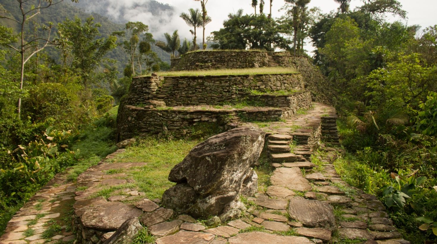 Jungle ruins in the lost city, Colombia in April