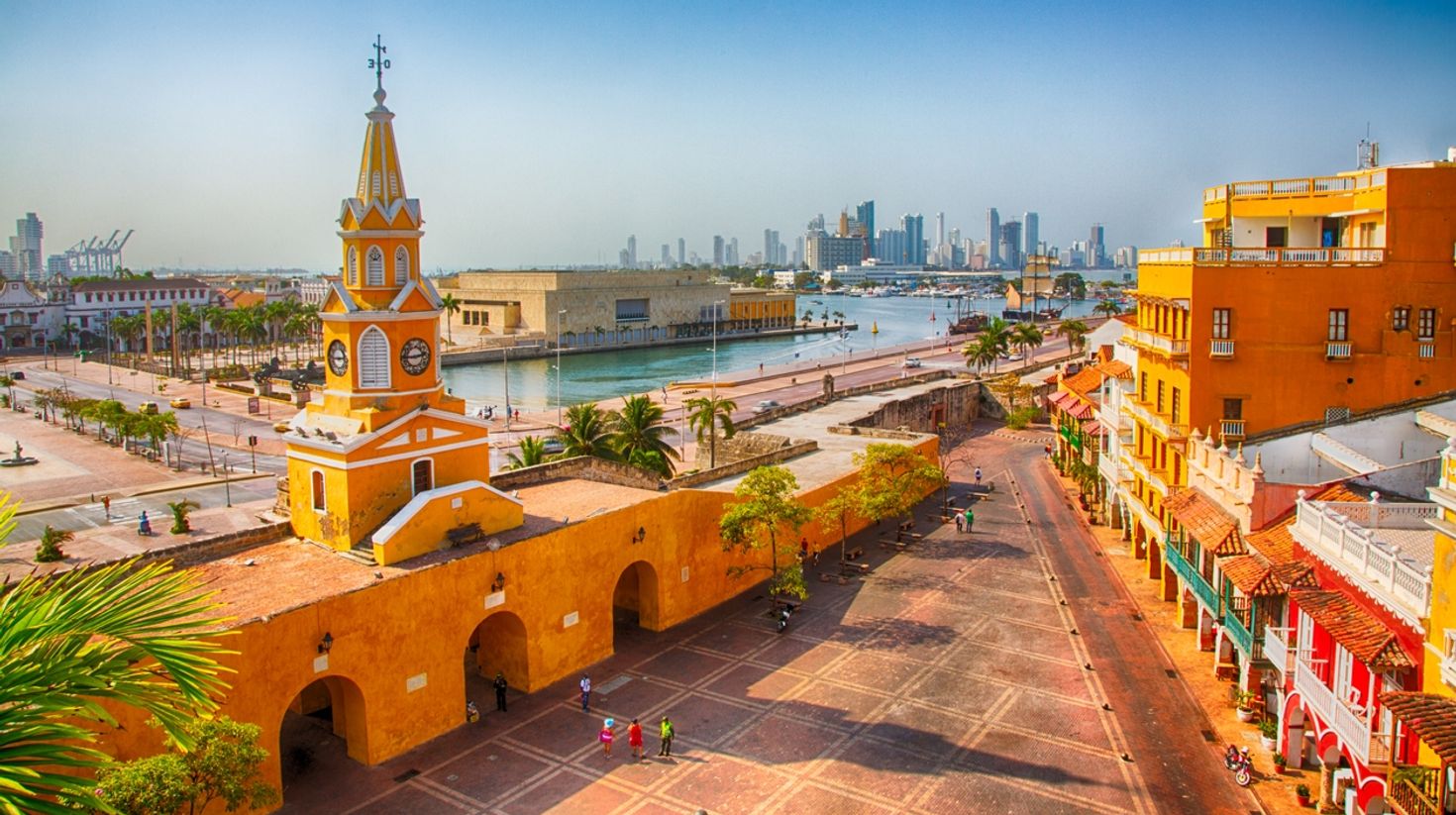 Clock Tower Gate in Cartagena in Colombia in December