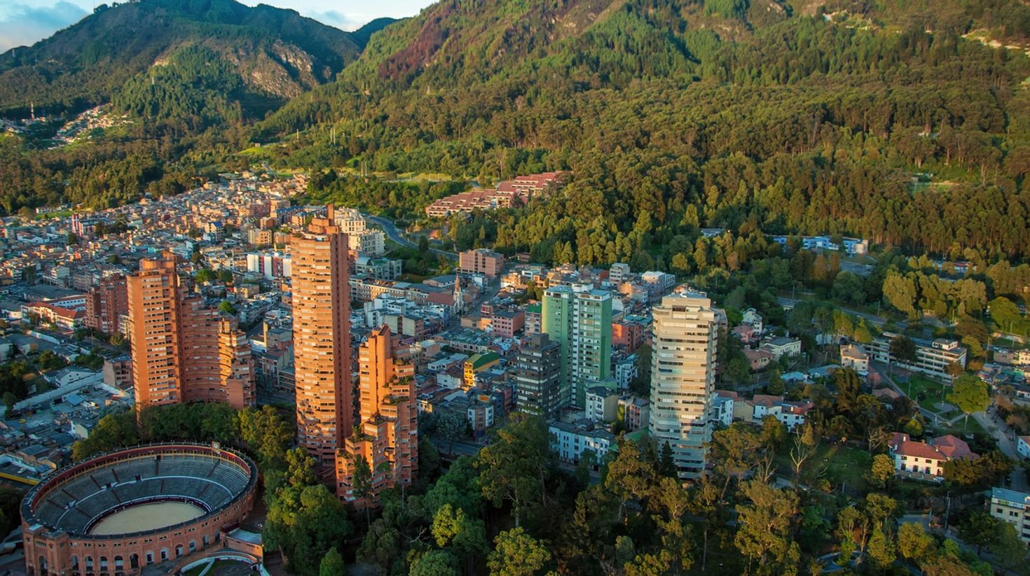 Bogota with the Andes in the background, Colombia in February