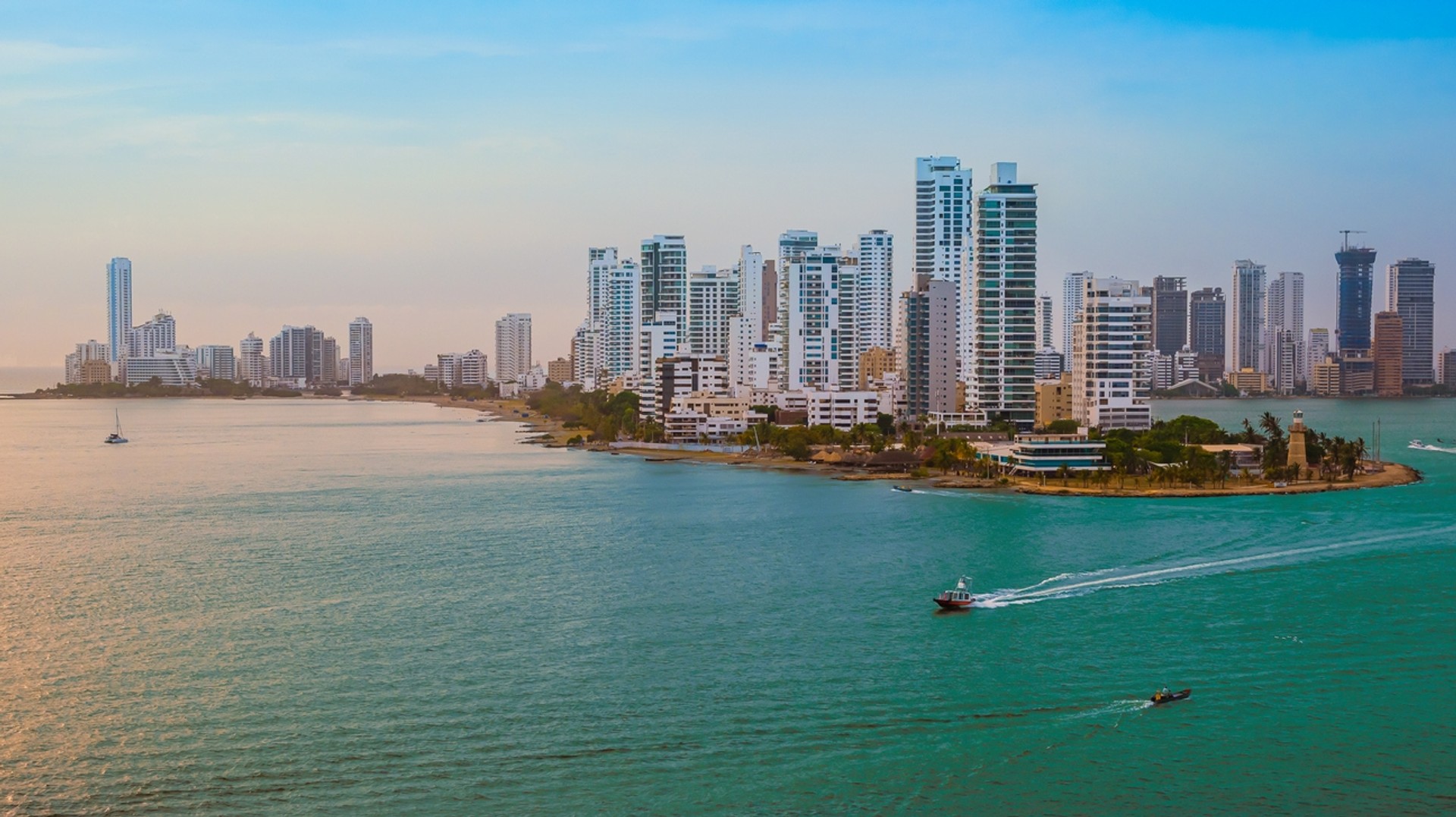 Cartagena skyline in Colombia in November