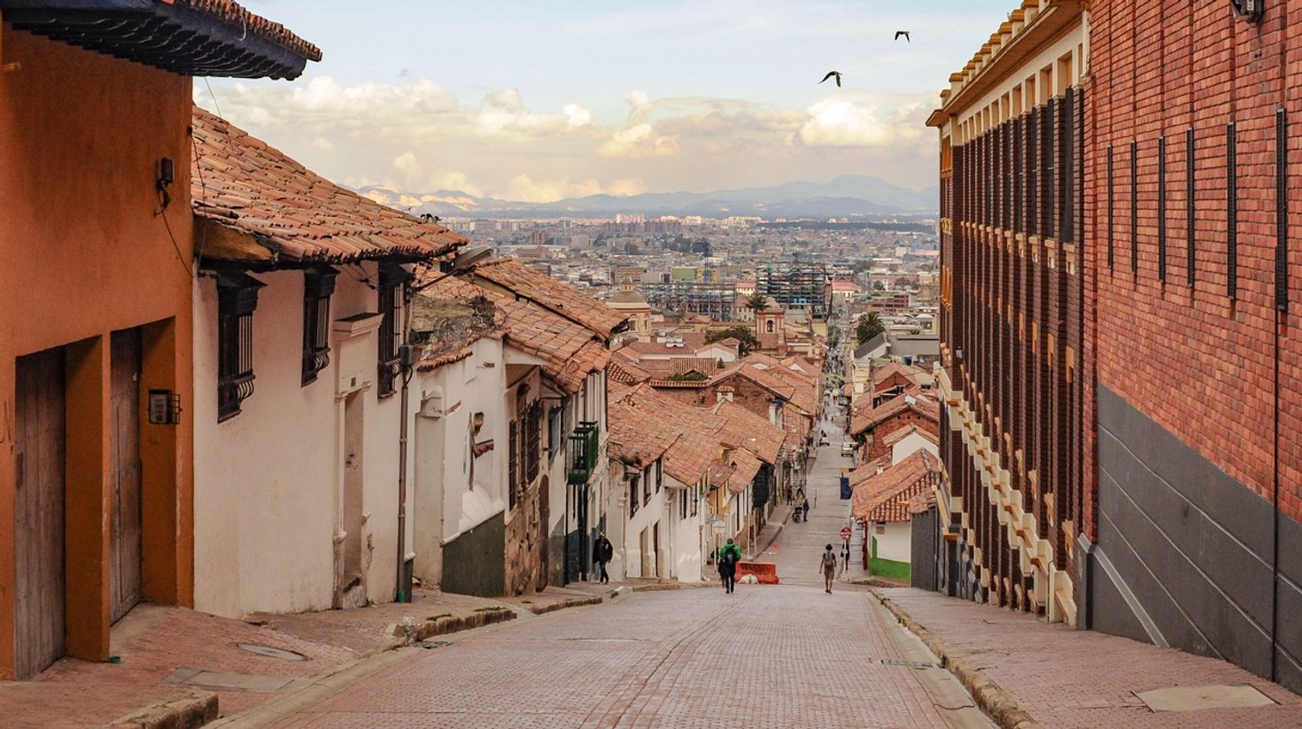 Old town La Candelaria in Bogota in Colombia in November