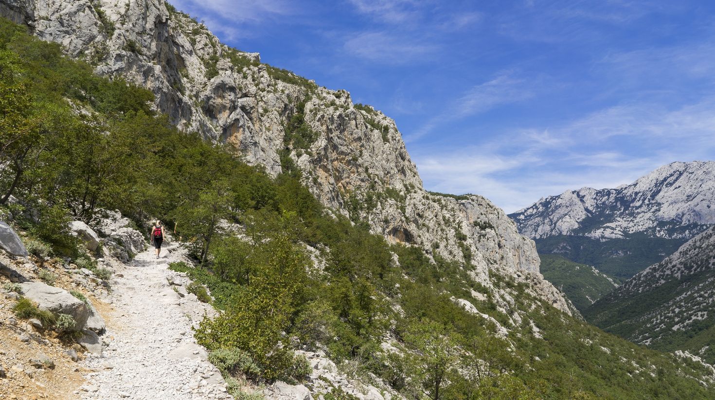 Hike in the beautiful Paklenica National Park in Croatia in August.