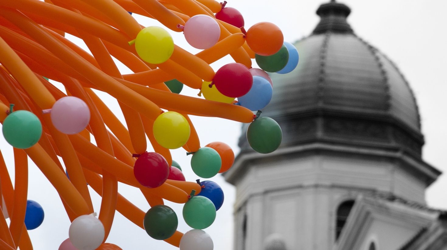 Decorated colorful balloons for Rijeka Carnival, Croatia in February