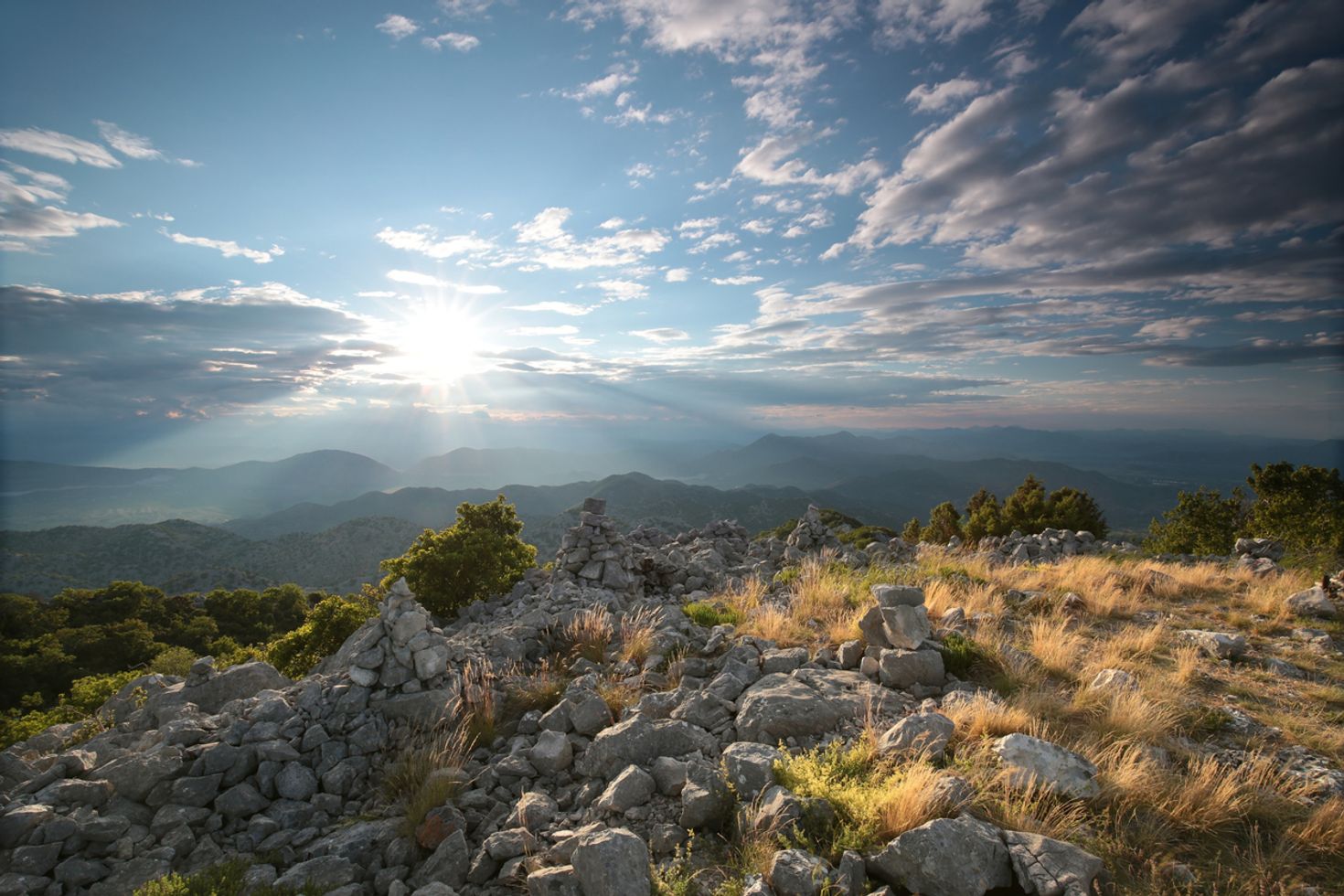 Sunrise in the mountains of Dinaric