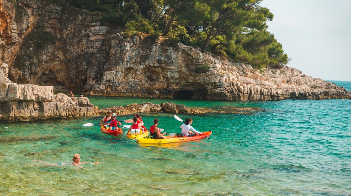 The hot summer month of July is ideal to go kayaking in Croatia.