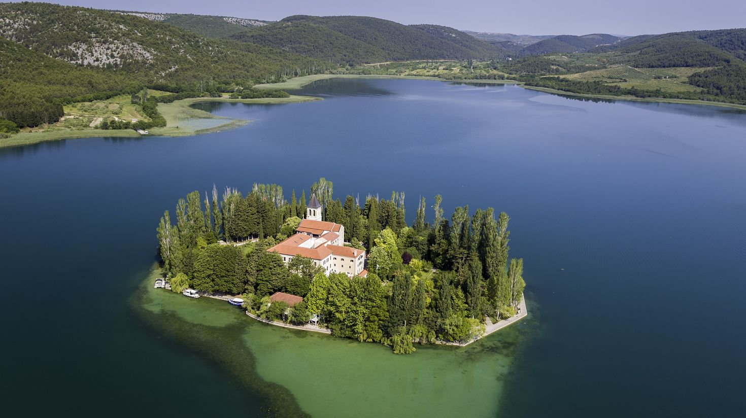 Head to the beautiful Krka Monastery when you travel to Croatia.
