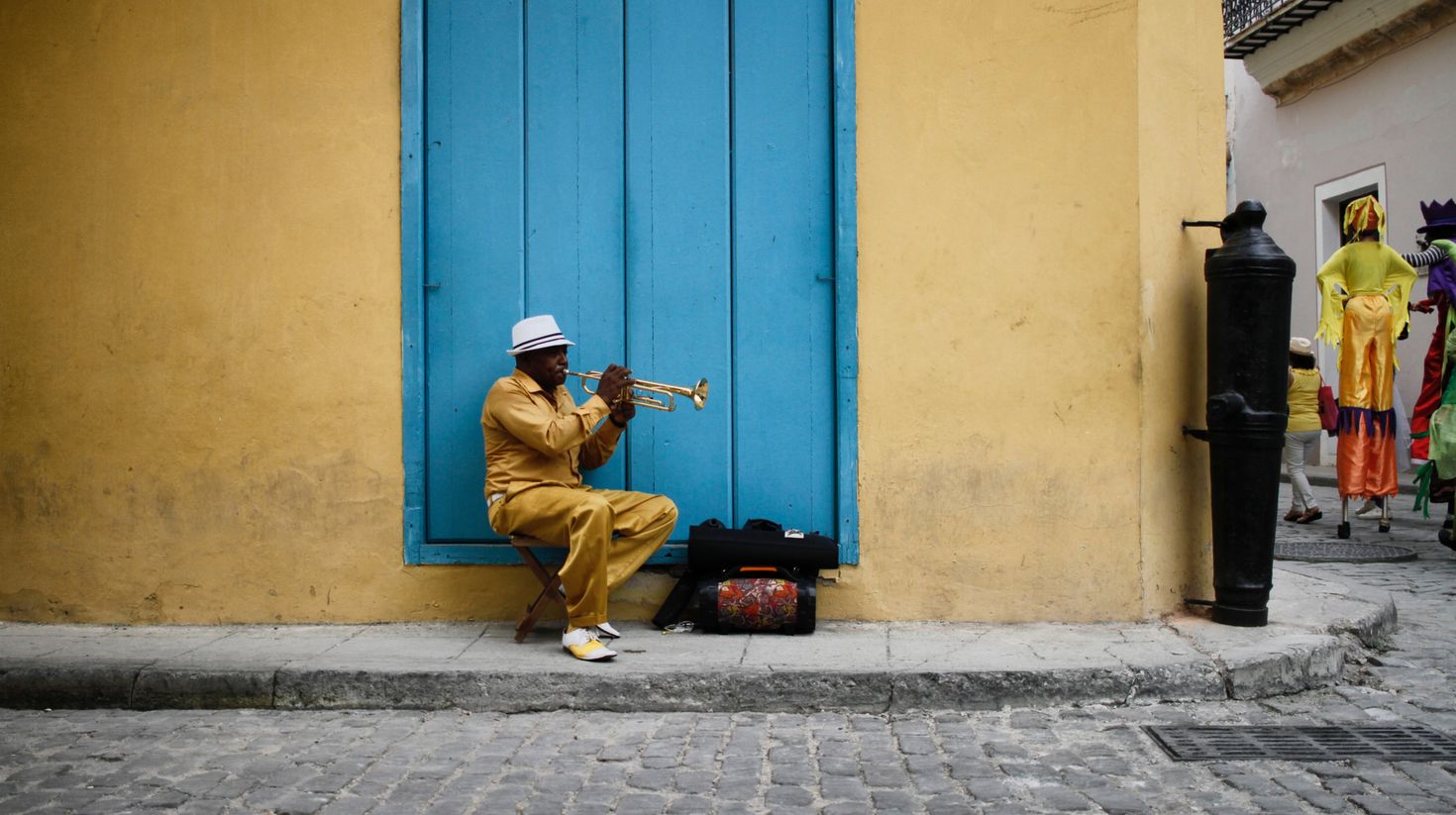 Street musician in Cuba in September