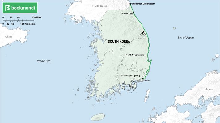 East Coast Cycling Route map