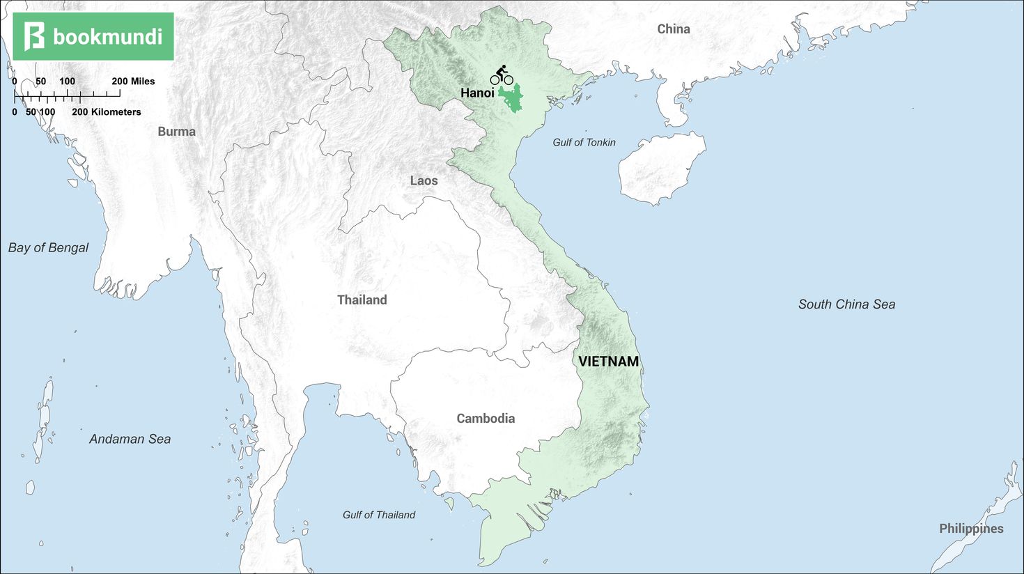 cycling in Vietnam Hanoi map cycling in Vietnam Hanoi map
