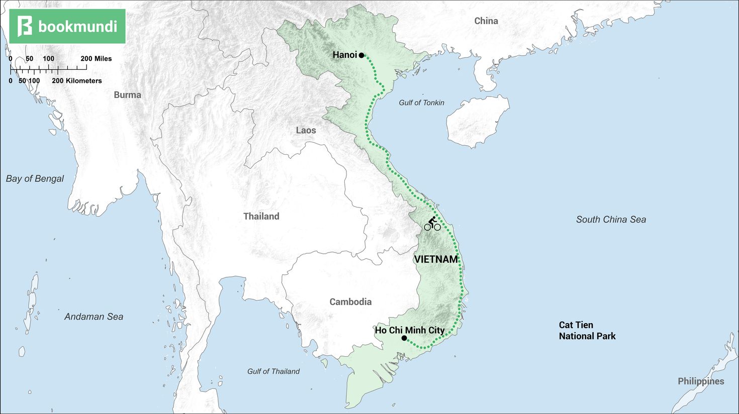 cycling in Vietnam National Highway map cycling in Vietnam National Highway map