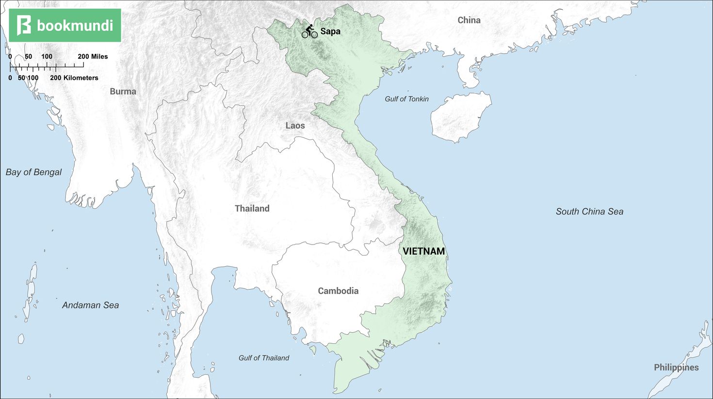 cycling in Vietnam Sapa map cycling in Vietnam Sapa map