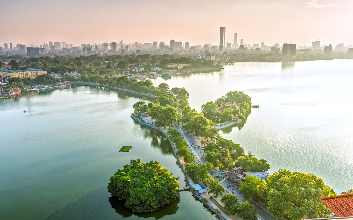 The West Lake is a great place to go cycling in Vietnam
