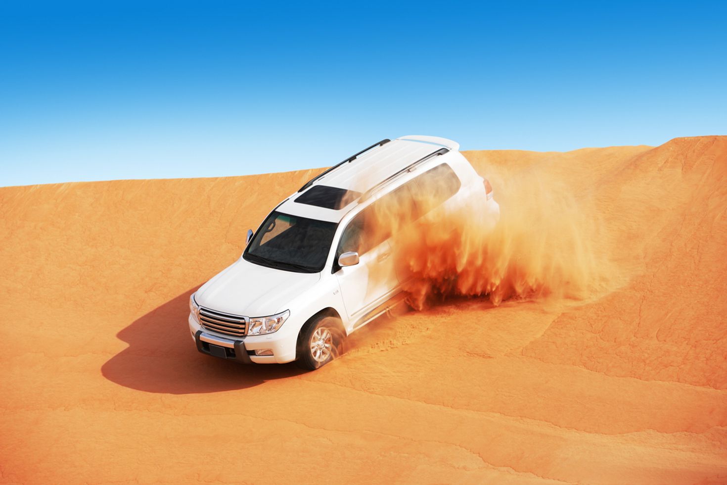 Dune bashing on a desert safari in Dubai