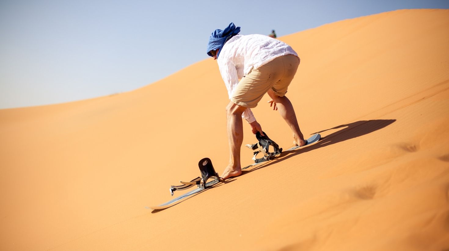 Desert safari in Dubai - sand boarding