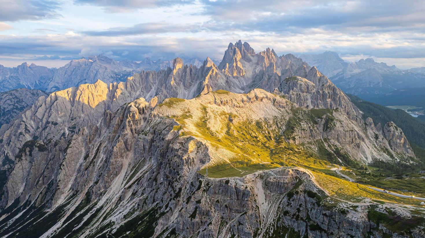Gran Cir mountain view at sunrise.