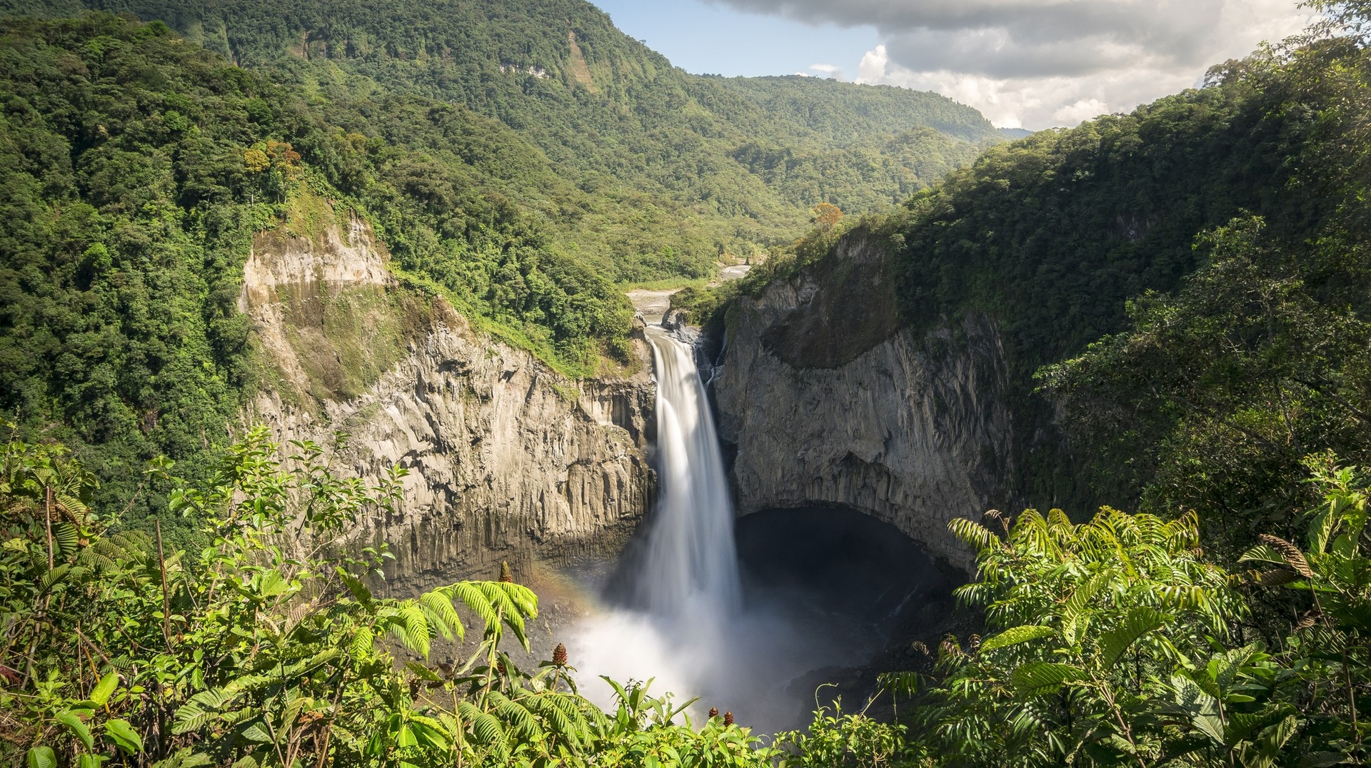 Visit San Rafael waterfall in Ecuador in August.