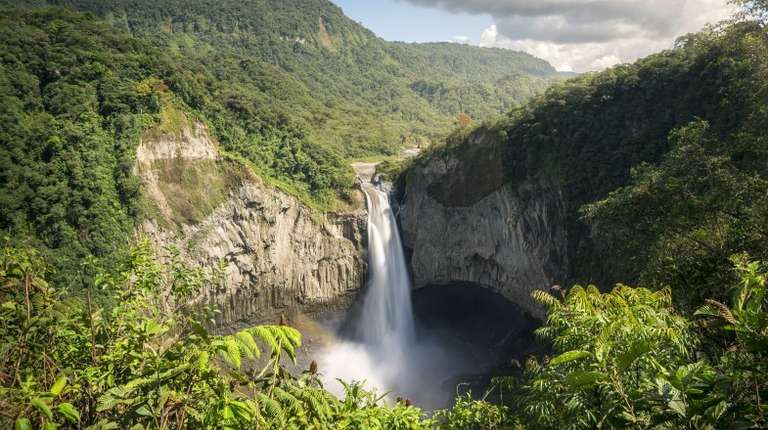 Visit San Rafael waterfall in Ecuador in August.