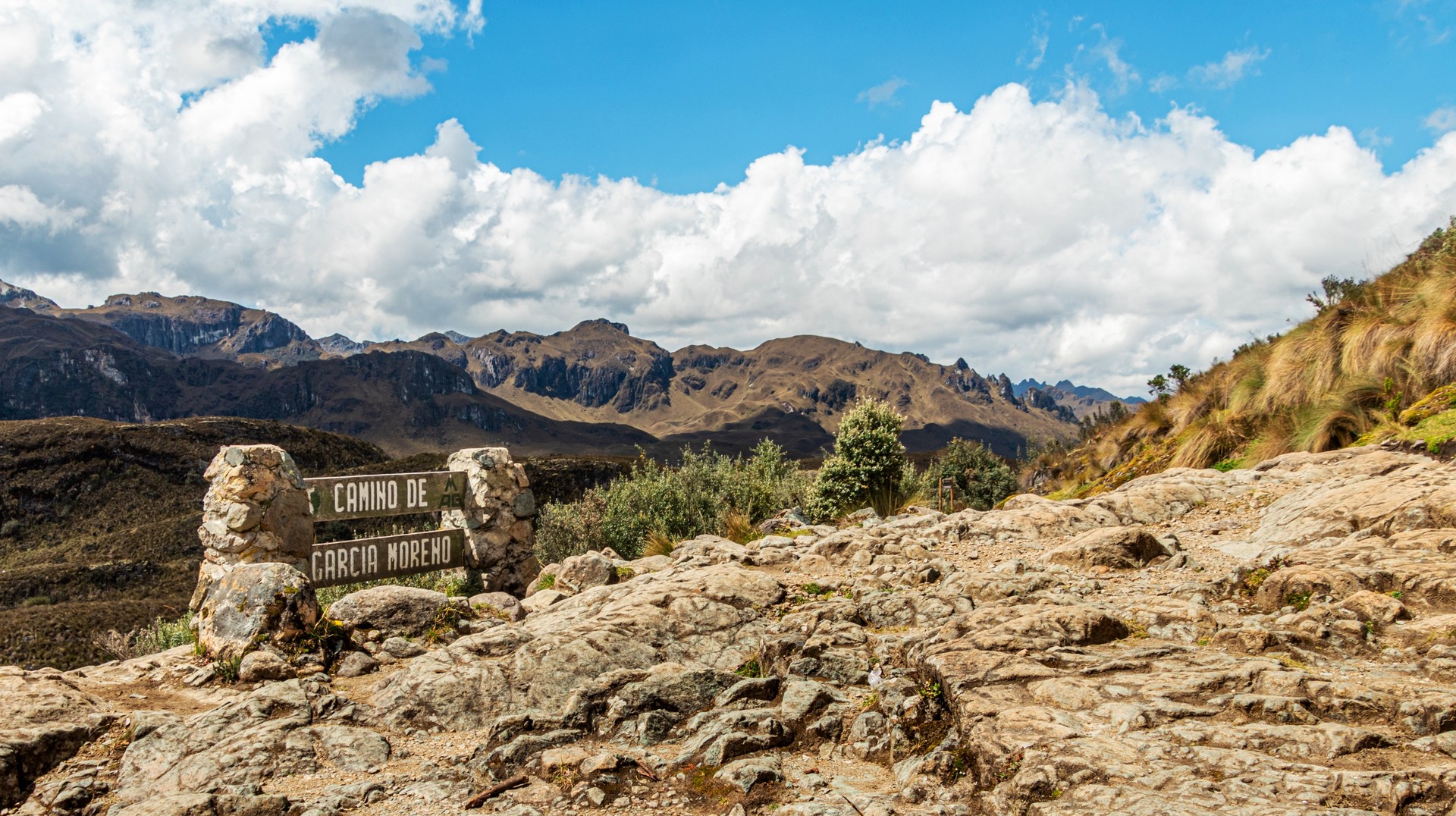 Hiking route of the Cajas National Park taken when spending 5 days in Ecuador.