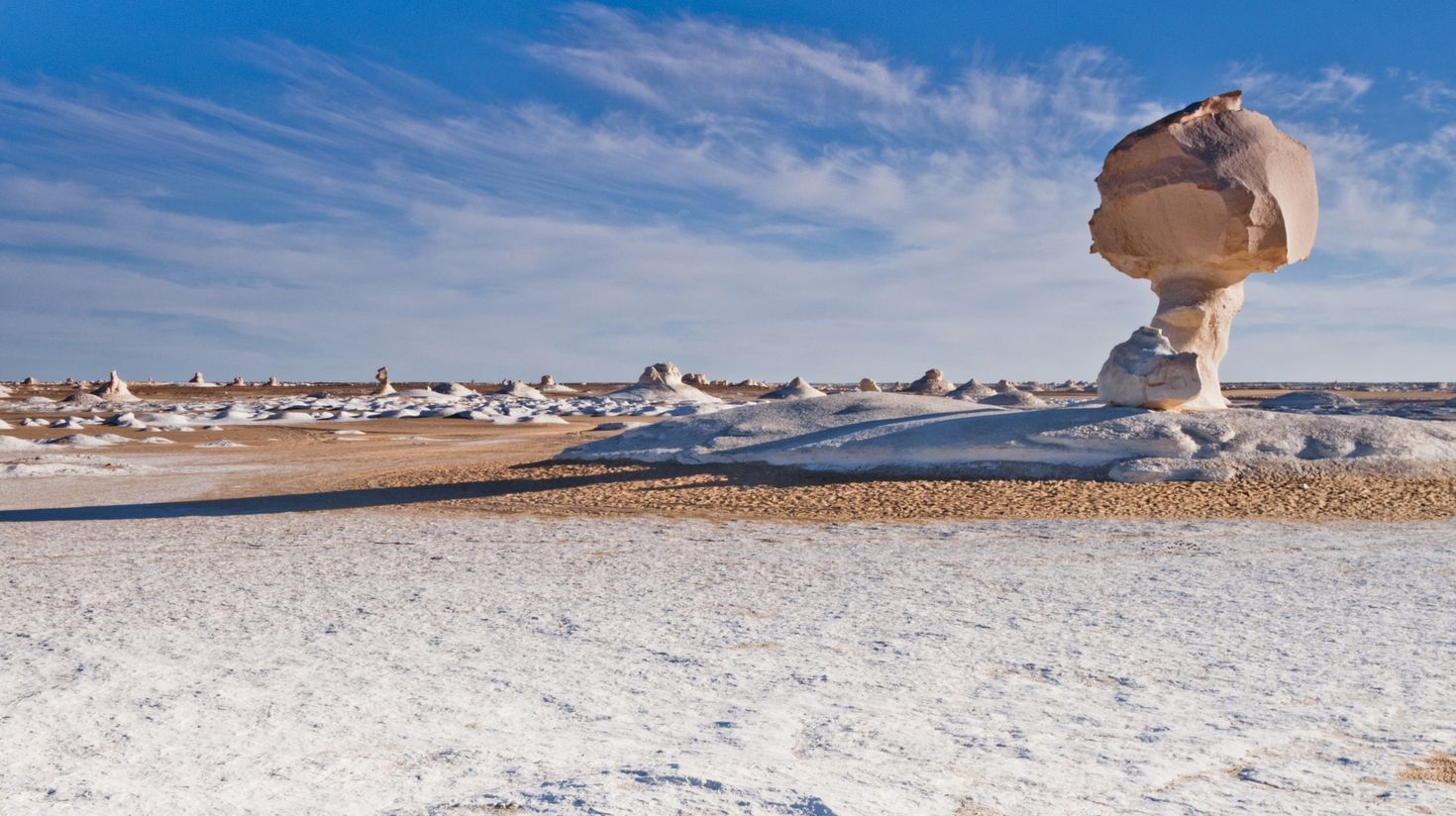 Watch amazing natural structures in White Desert National Park in Egypt.
