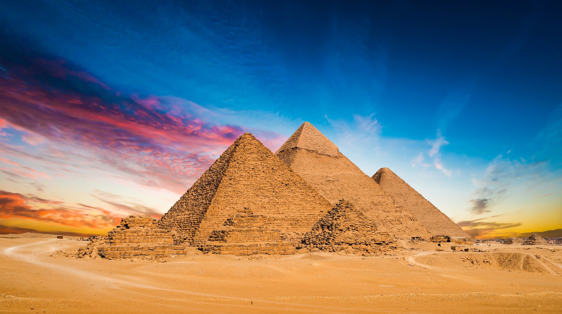 Go sightseeing in Egypt to popular destinations like the Pyramids of Giza without throngs of tourists. Gaze upon the Pyramids of Giza in Egypt in June.