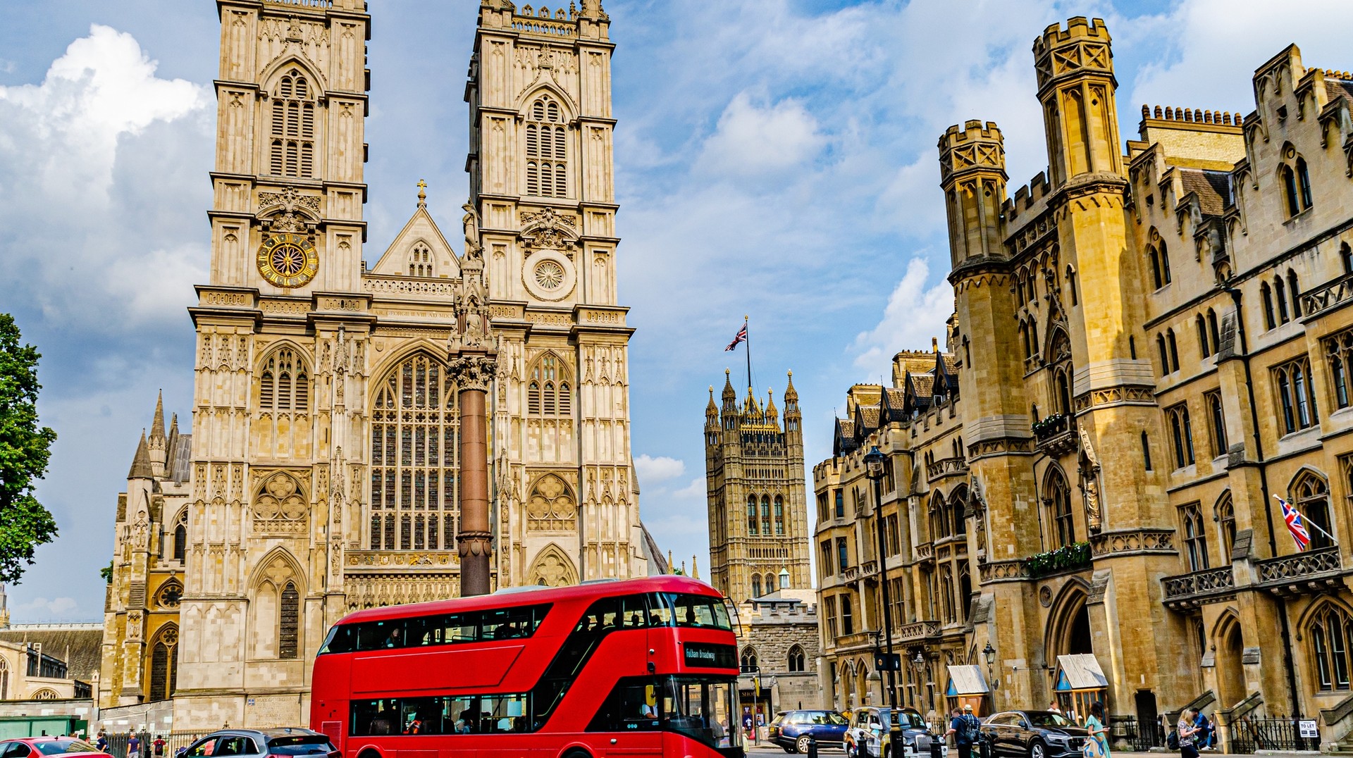 The bustling Victoria Street, England, in June.