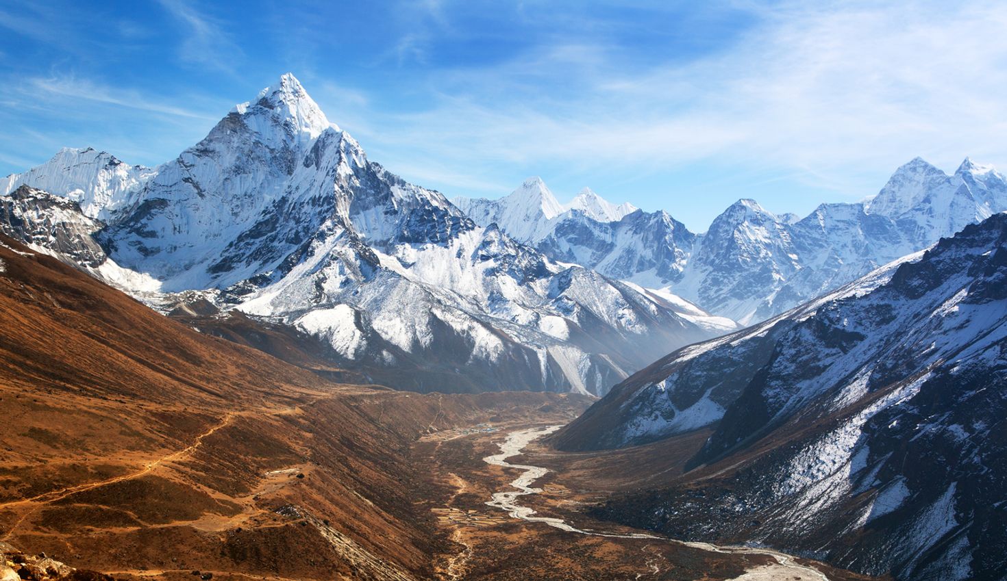 Get panoramic view of Ama Dablam while trekking Everest Base Camp in April.