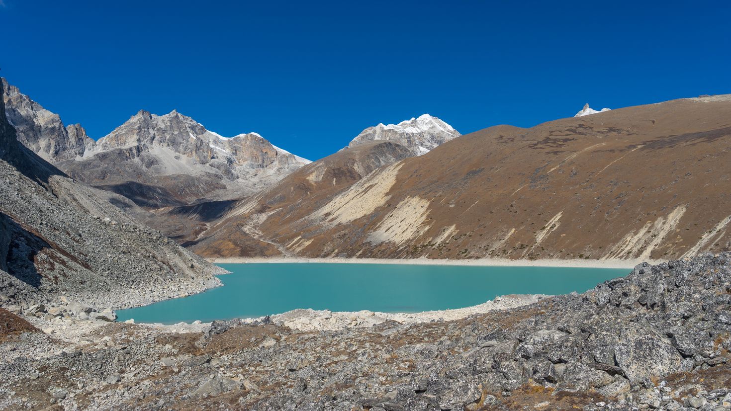 View Thonak Lake in the Everest region.