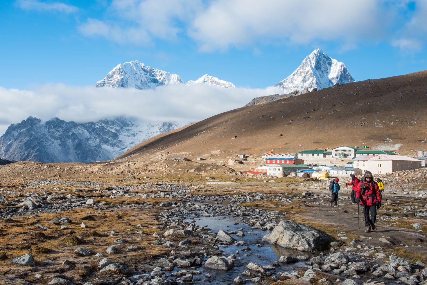 The weather is cold in Lobuche during Everest Base Camp trek in November.