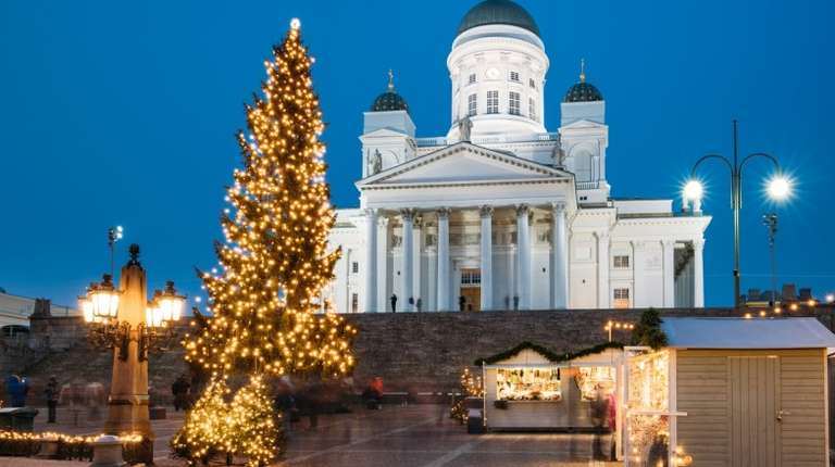 Christmas in Helsinki, Finland in December.