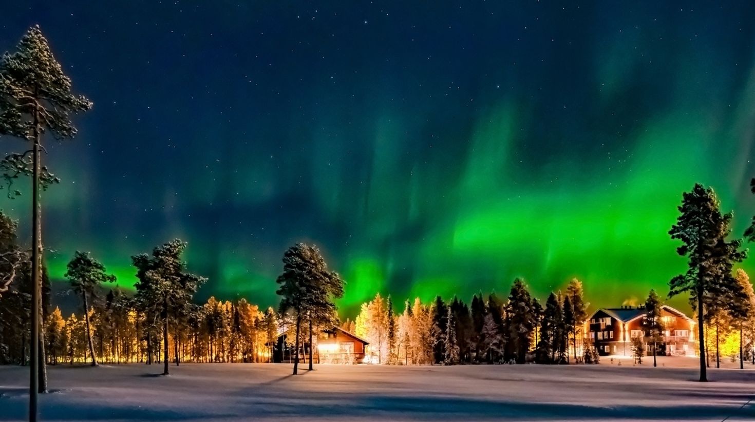 Northern lights in Finland in January.
