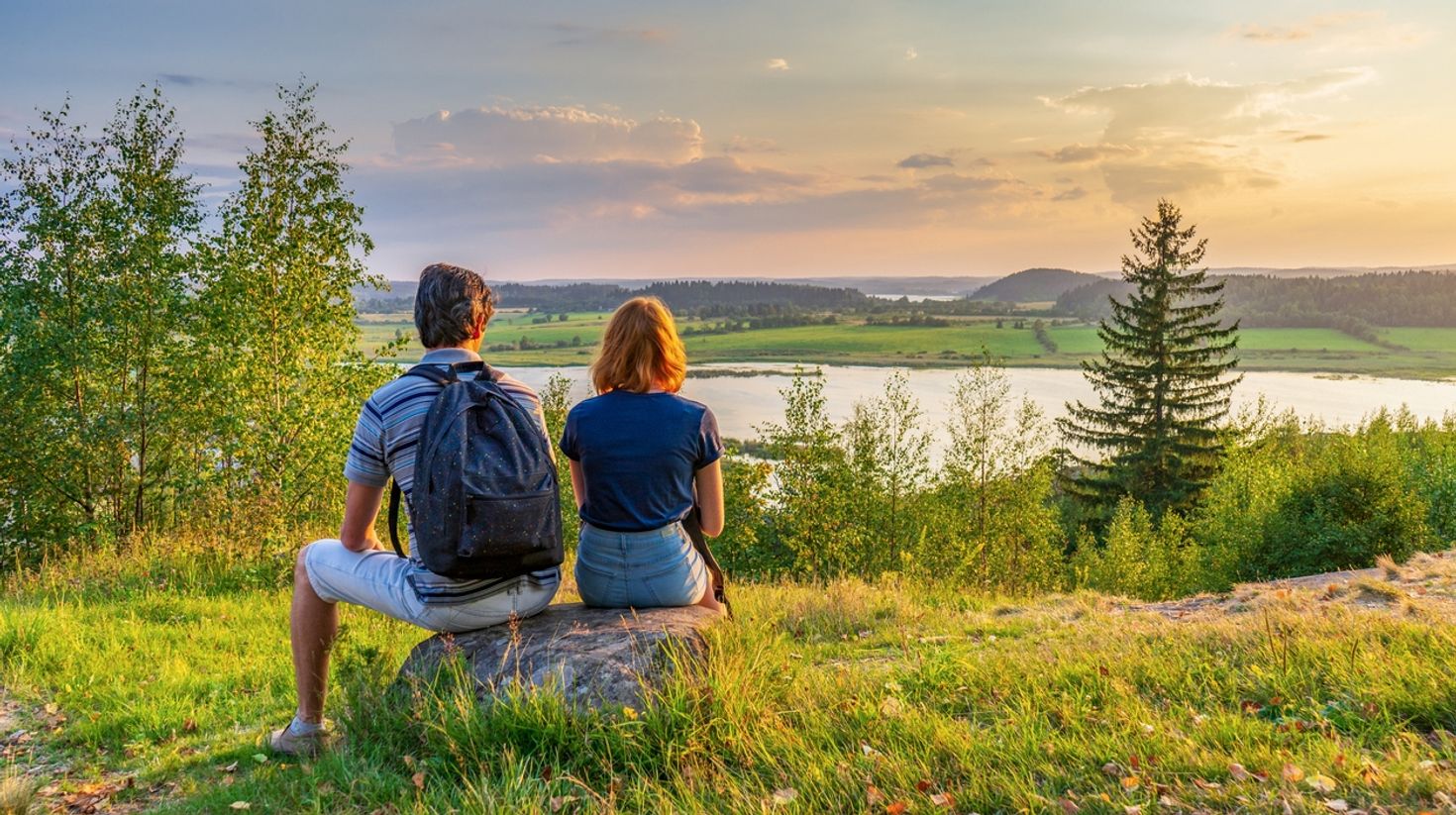 A couple exploring Karelia in Finland in September.