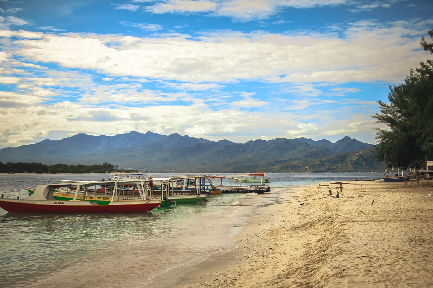 Speed boats are a good way to move around the Gili Islands.