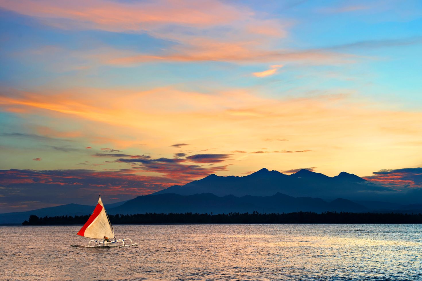 Sunsets are spectacular on the Gili Islands.