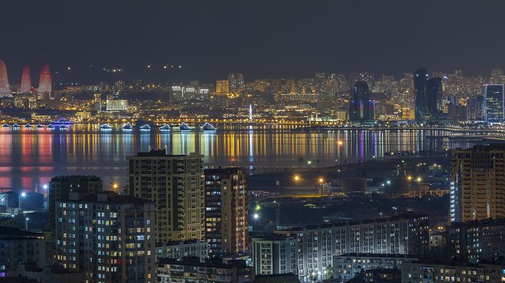 Panorama of evening Baku