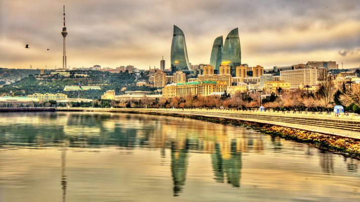 View of Baku by the Caspian Sea